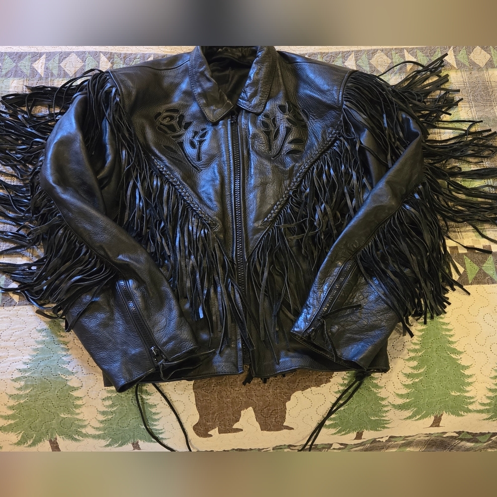 Fringe Leather Biker Jacket